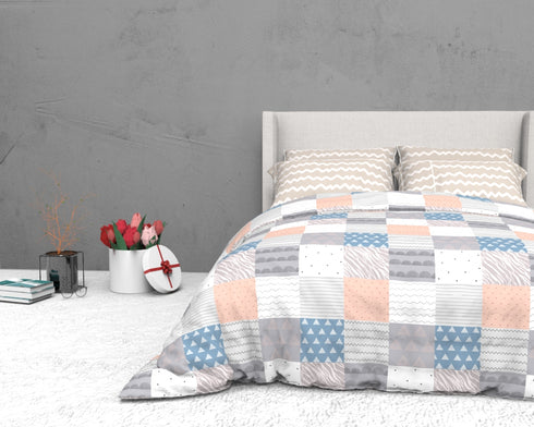 The White Moss Soft Cotton Ida Double Bedsheet With 2 Pillow Covers